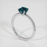 1.37 Ct. Greenish Blue Sapphire Ring, Platinum 950 2