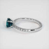1.37 Ct. Greenish Blue Sapphire Ring, Platinum 950 4