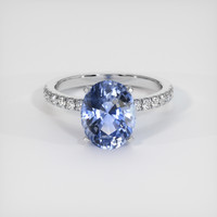 3.33 Ct. Blue Sapphire Ring, Platinum 950 1