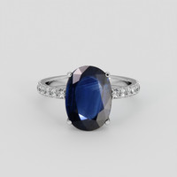 4.92 Ct. Blue Sapphire Ring, Platinum 950 1