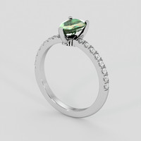1.16 Ct. Bluish Green Sapphire Ring, Platinum 950 2