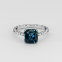 2.32 Ct. Greenish Blue Sapphire Ring, Platinum 950 1