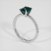 1.21 Ct. Bluish Green Sapphire Ring, Platinum 950 2