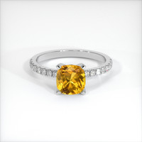 1.39 Ct. Yellowish Orange Sapphire Ring, Platinum 950 1