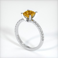1.39 Ct. Yellowish Orange Sapphire Ring, Platinum 950 2