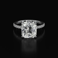 3.99 Ct. White Sapphire Ring, Platinum 950 1