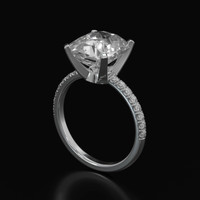 3.99 Ct. White Sapphire Ring, Platinum 950 2