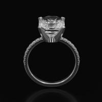 3.99 Ct. White Sapphire Ring, Platinum 950 3