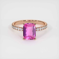 2.04 Ct. Pink Sapphire Ring, 14K Rose Gold 1