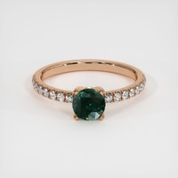 1.13 Ct. Green Sapphire Ring, 14K Rose Gold 1