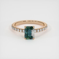 1.58 Ct. Bluish Green Sapphire Ring, 14K Rose Gold 1