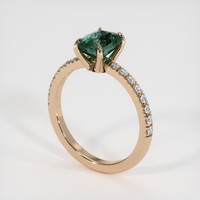 1.58 Ct. Bluish Green Sapphire Ring, 14K Rose Gold 2