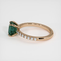 1.58 Ct. Bluish Green Sapphire Ring, 14K Rose Gold 4