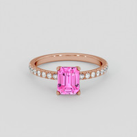 2.24 Ct. Pink Sapphire Ring, 14K Rose Gold 1