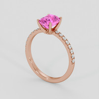 2.24 Ct. Pink Sapphire Ring, 14K Rose Gold 2