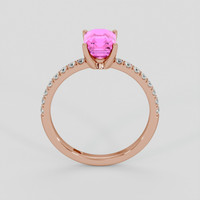 2.24 Ct. Pink Sapphire Ring, 14K Rose Gold 3