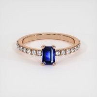 0.58 Ct. Blue Sapphire Ring, 14K Rose Gold 1