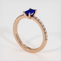 0.58 Ct. Blue Sapphire Ring, 14K Rose Gold 2