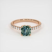 1.75 Ct. Bluish Green Sapphire Ring, 14K Rose Gold 1