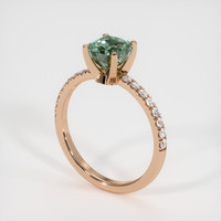 1.75 Ct. Bluish Green Sapphire Ring, 14K Rose Gold 2