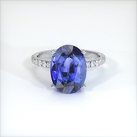 6.13 Ct. Blue Sapphire Ring, 10K White Gold 1