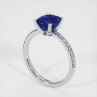 1.93 Ct. Blue Sapphire Ring, 10K White Gold 2