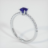0.68 Ct. Blue Sapphire Ring, 10K White Gold 2