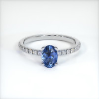 0.82 Ct. Blue Sapphire Ring, 10K White Gold 1