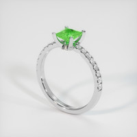 0.70 Ct. Tsavorite Garnet Ring, 10K White Gold 2