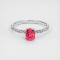 1.20 Ct. Pinkish Red Ruby Ring, 10K White Gold 1