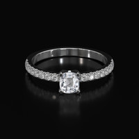 0.37 Ct. White Sapphire Ring, 10K White Gold 1