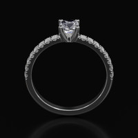 0.37 Ct. White Sapphire Ring, 10K White Gold 3