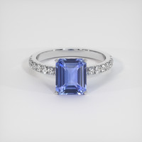 3.52 Ct. Blue Sapphire Ring, 10K White Gold 1