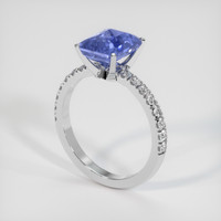 3.52 Ct. Blue Sapphire Ring, 10K White Gold 2