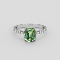 3.02 Ct. Green Sapphire Ring, 10K White Gold 1