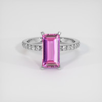 2.25 Ct. Pink Sapphire Ring, 10K White Gold 1