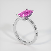 2.25 Ct. Pink Sapphire Ring, 10K White Gold 2
