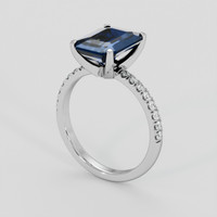 4.27 Ct. Blue Sapphire Ring, 10K White Gold 2