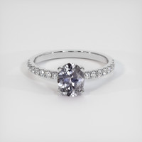 1.27 Ct. Bluish Grey Sapphire Ring, 10K White Gold 1