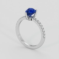 1.55 Ct. Blue Sapphire Ring, 10K White Gold 2