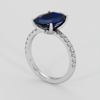 4.92 Ct. Blue Sapphire Ring, 10K White Gold 2
