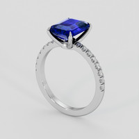 3.64 Ct. Blue Sapphire Ring, 10K White Gold 2