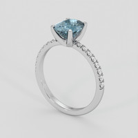 2.28 Ct. Greyish Blue Sapphire Ring, 10K White Gold 2