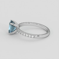 2.28 Ct. Greyish Blue Sapphire Ring, 10K White Gold 4