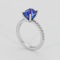 3.09 Ct. Blue Sapphire Ring, 10K White Gold 2