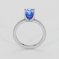3.09 Ct. Blue Sapphire Ring, 10K White Gold 3