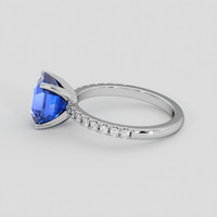 3.09 Ct. Blue Sapphire Ring, 10K White Gold 4