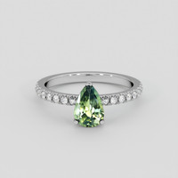 1.16 Ct. Bluish Green Sapphire Ring, 10K White Gold 1
