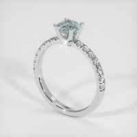 0.63 Ct. Bluish Grey Sapphire Ring, 10K White Gold 2
