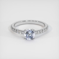 0.60 Ct. Greyish Blue Sapphire Ring, 10K White Gold 1